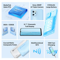 UMIDIGI F3 telefon Android odblokowany smartfon NFC Helio P70 8GB 128GB 48MP AI potrójny Camare 6.7 "wyświetlacz 5150mAh telefon komórkowy 2